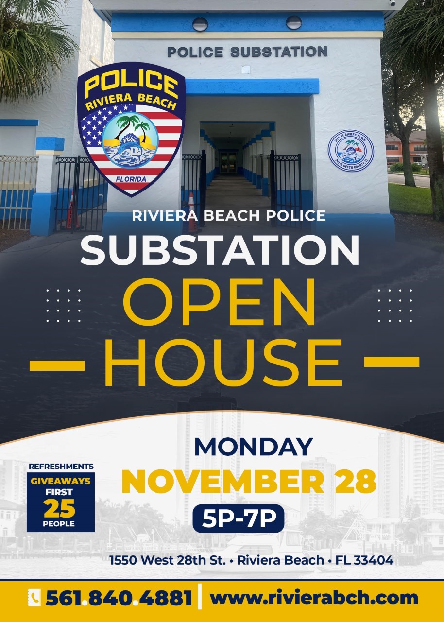 RIVIERA BEACH POLICE INVITE COMMUNITY TO TOUR NEW SUBSTATION RIVIERA BEACH, FL. (Nov. 23, 2022) – Riviera Beach Police are inviting the public to celebrate the grand opening of its substation nestled in the heart of the Monroe Heights neighborhood, where it symbolizes the Department’s commitment to the community and the importance of officers immersing themselves within different areas of the City. The grand opening, which will include tours of the substation, a ribbon cutting, flag raising performance by the Riviera Beach Police Honor Guard Unit, comments by Police and City officials and refreshments, is Monday, Nov. 28 from 5 p.m. to 7 p.m. at the substation’s location inside the Lindsey Davis Community Center, 1550 W. 28th Street. Seven officers from the Community Oriented Police (COP) Unit, the Police Athletic League (PAL) Program Coordinator and the Department’s Homeless Outreach Coordinator are assigned to the substation, which includes brand new furnishing and technology. The newly opened substation creates a vitally important presence in the community where it is located, gives a greater sense of security to the neighborhood and seniors visiting the Lindsey Davis Center and provides an opportunity for positive engagement between officers and citizens in the area. “The main purpose of the substation is to provide a visible presence within the community and to support the Police Department’s Community Policing efforts,” Major Spencer L. Rozier said. “This will be accomplished by assigning several units within the substation, hosting training and events, conducting occasional Patrol briefings at the substation and meeting with citizens and community groups there.” Relocating the Youth Empowerment Program (YEP) from the Lindsey Davis Community Center to the Riviera Beach Public Library provided a perfect opportunity for the Police Department to open a substation in the building vacated by YEP. Members of the public could come to the substation to seek assistance if needed. If personnel are onsite at the time, officers will provide or direct them to the assistance that is requested. In addition to the Police substation at Lindsey Davis, where many of the community’s seniors gather for programs and events, police personnel are also located at the Port Center, 2051 Martin Luther King Jr. Blvd., and at 600 W. Blue Heron Blvd. The Department remains committed to serving and protecting the community and is open to establishing additional substations in the future.