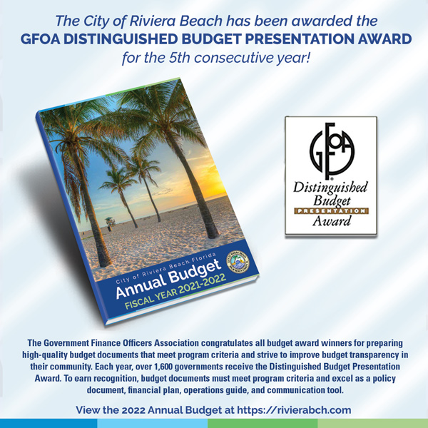 City Receives GFOA Distinguished Budget Presentation Award 
