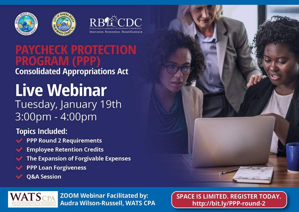 Join us for a webinar next week that will explain the process and requirements of applying for the federal Paycheck Protection Program (PPP)